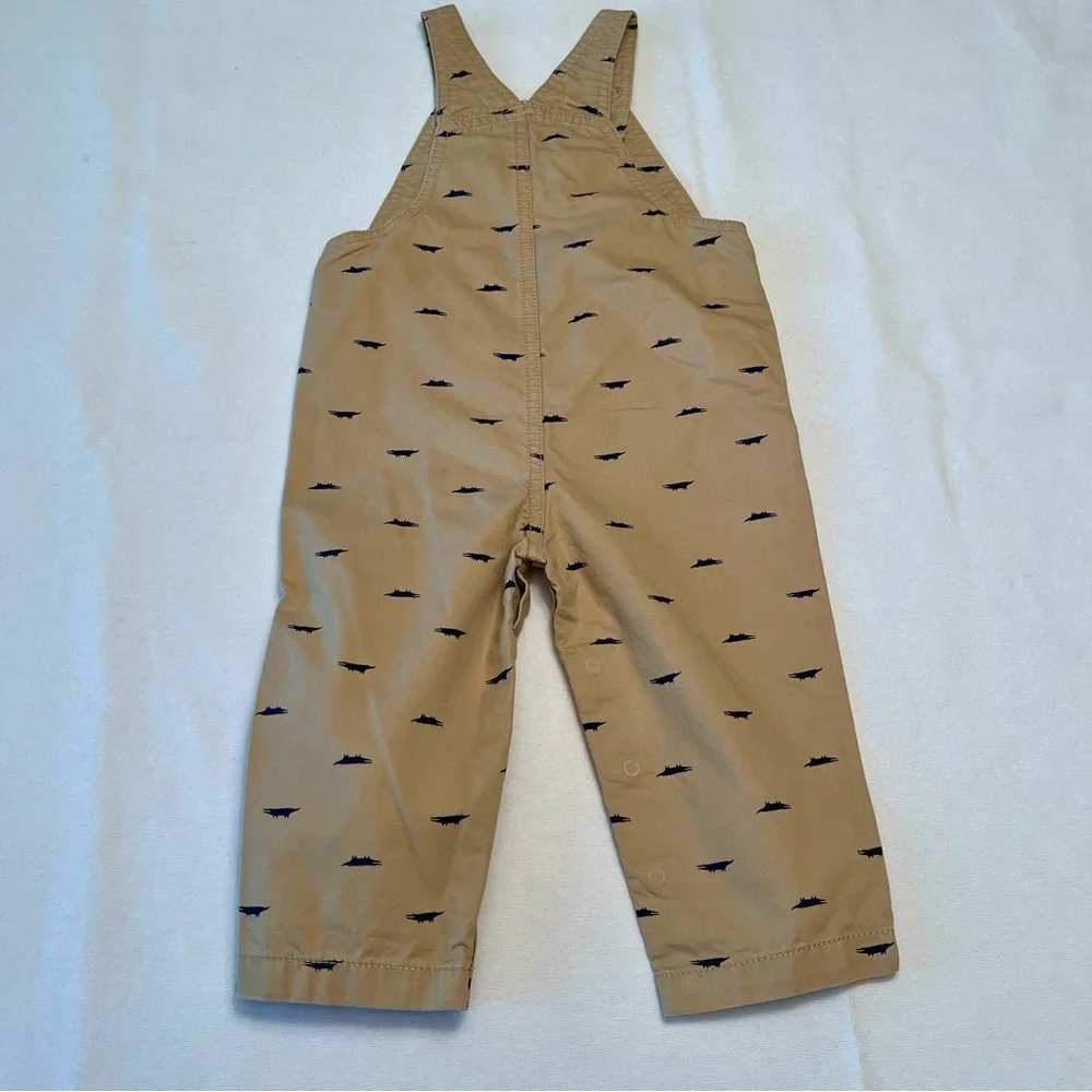 Carters 18M Overall Bibs Alligator Crocodile Coastal Fish Nautical Preppy Print